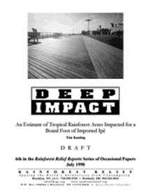 Cover of Rainforest Relief's Deep Impact report.